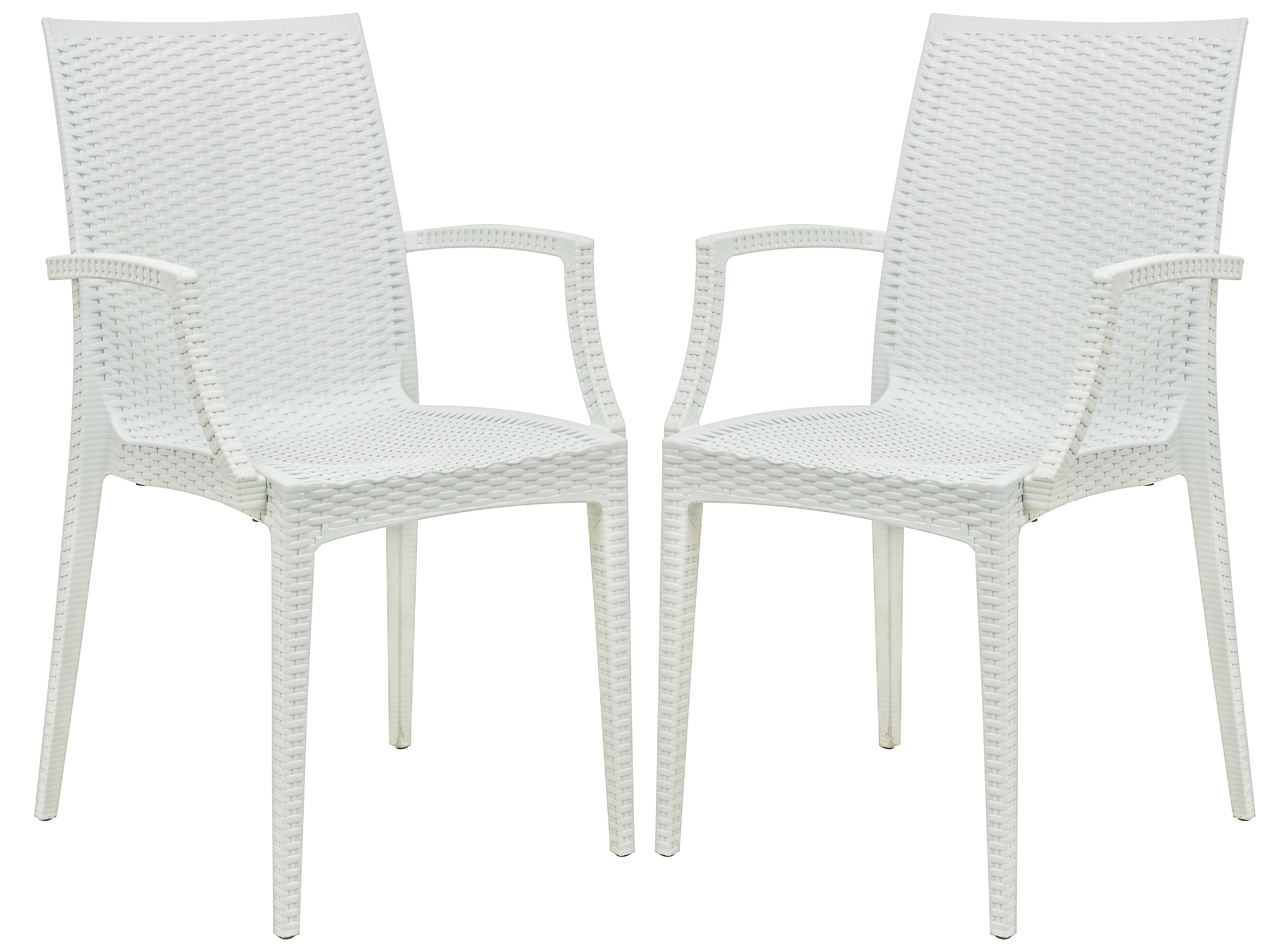 Weave Mace Indoor/Outdoor Chair (With Arms), Set of 2